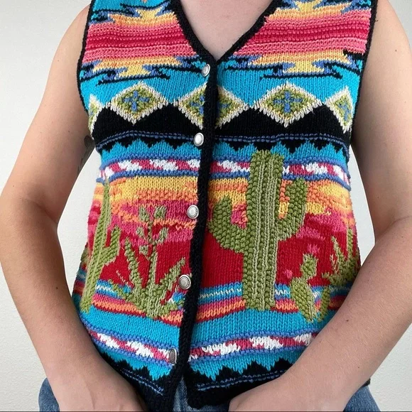 Vintage Susan Bristol cactus sweater vest - Picture 4 of 8